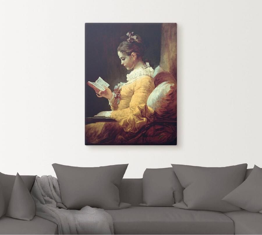 Artland Artprint Lezend meisje. Omstreeks 1776 als artprint op linnen poster in verschillende formaten maten - Foto 4