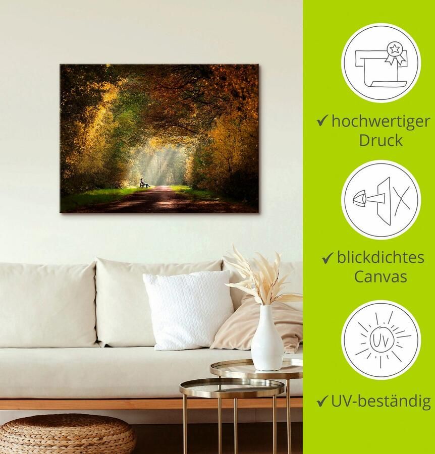 Artland Artprint Licht aan het eind van de tunnel... als artprint op linnen muursticker in verschillende maten - Foto 2