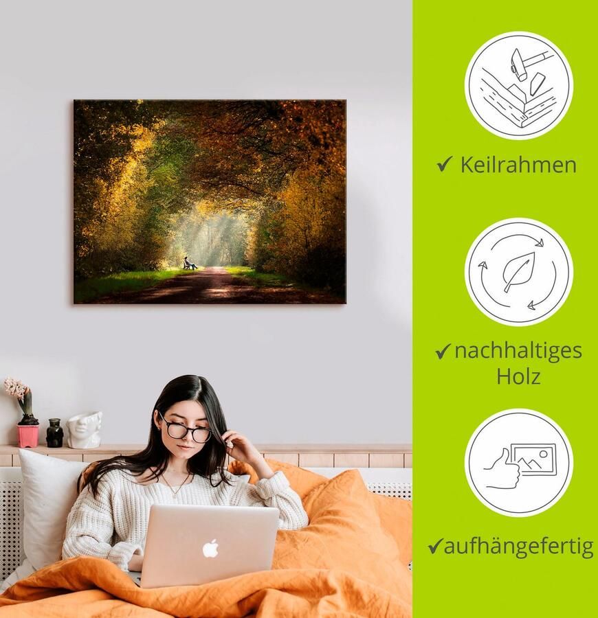 Artland Artprint Licht aan het eind van de tunnel... als artprint op linnen muursticker in verschillende maten