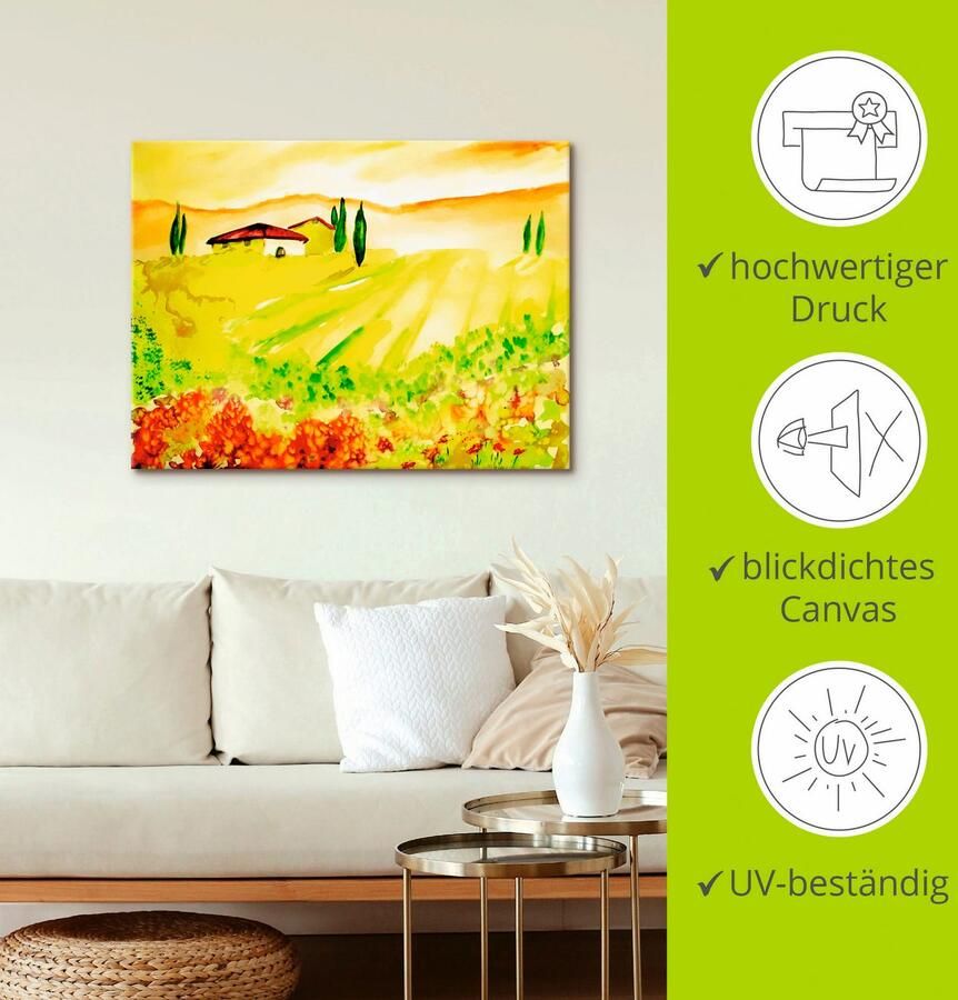 Artland Artprint Licht van Toscane als artprint op linnen poster muursticker in verschillende maten - Foto 2