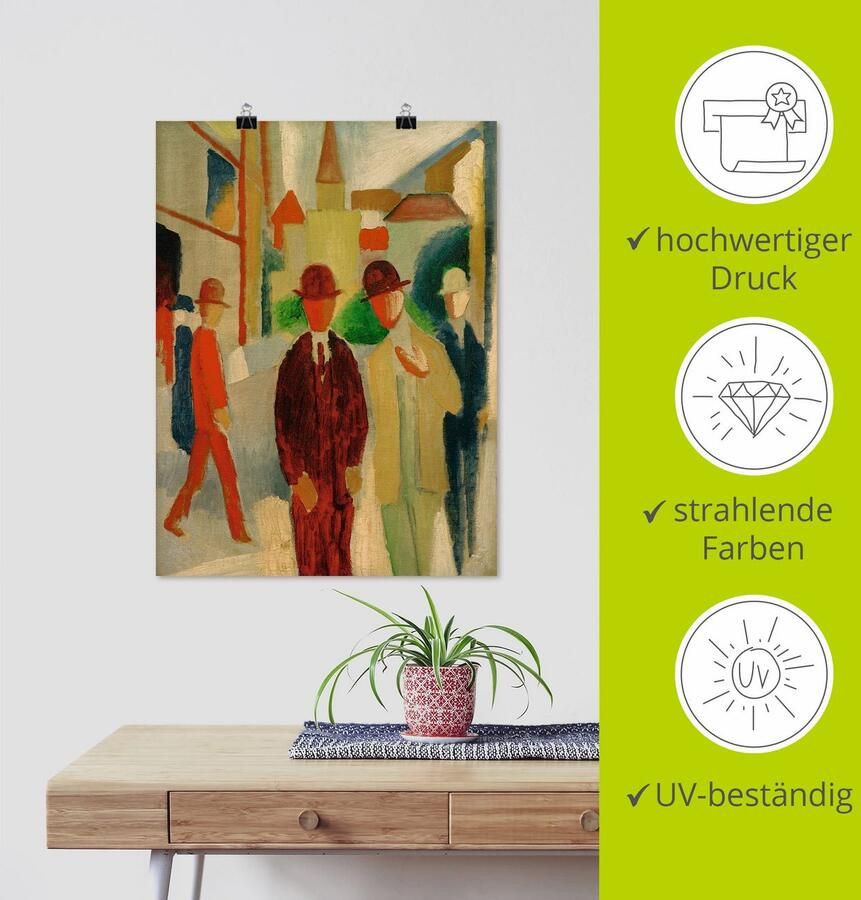 Artland Poster Lichte straat met mensen - Foto 3