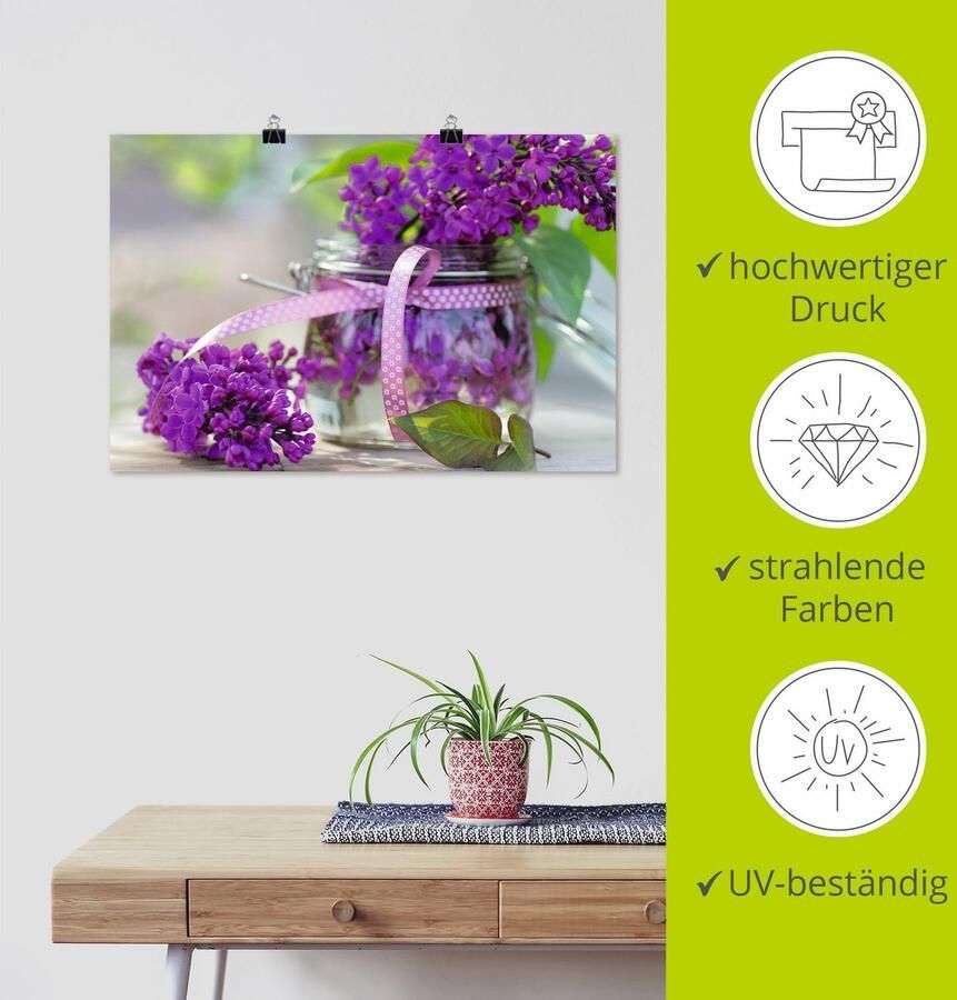 Artland Artprint Lila boeket als artprint op linnen poster muursticker in verschillende maten - Foto 3