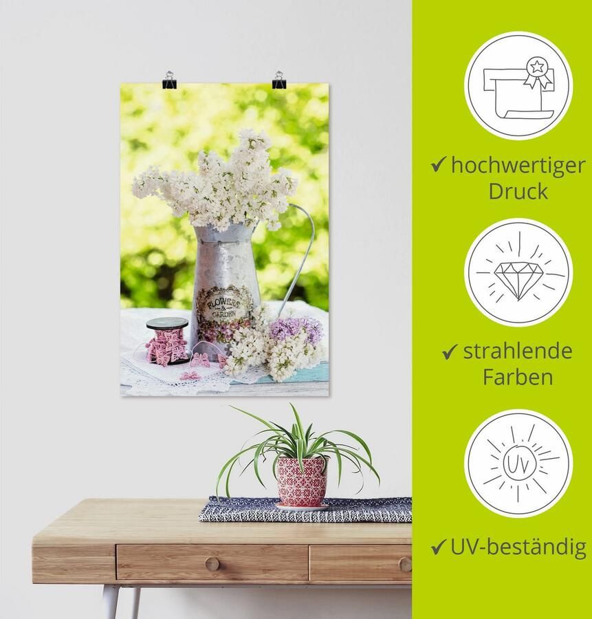 Artland Artprint Lila en shabby chic stilleven als artprint van aluminium artprint voor buiten artprint op linnen poster muursticker - Foto 3