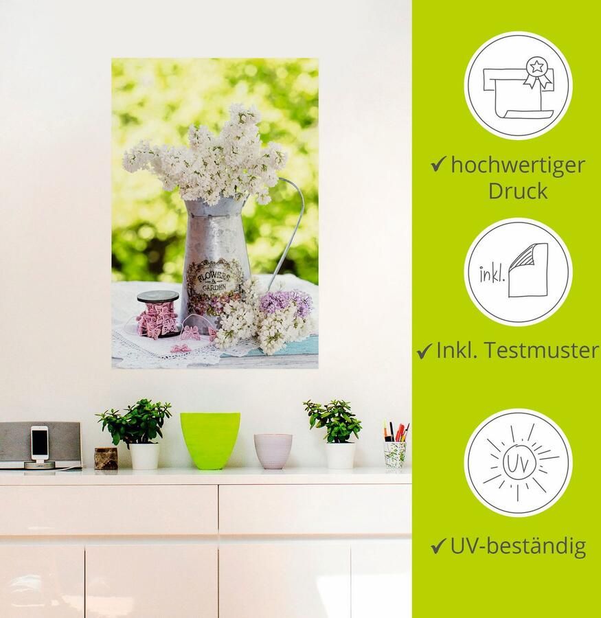 Artland Artprint Lila en shabby chic stilleven als artprint van aluminium artprint voor buiten artprint op linnen poster muursticker - Foto 2