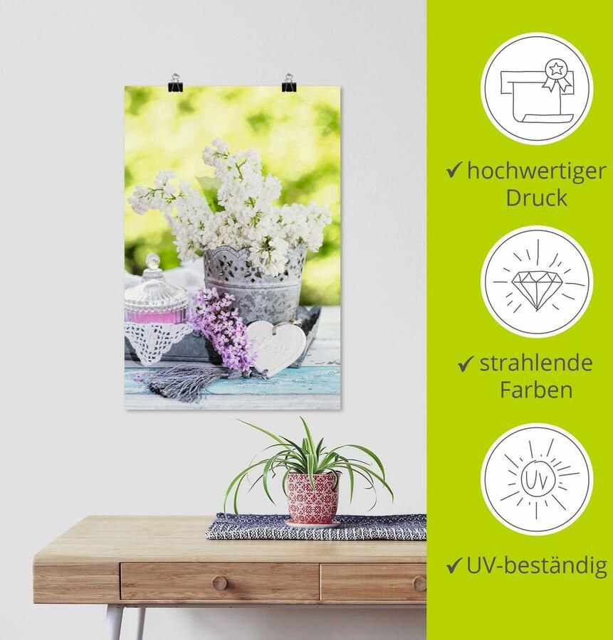 Artland Artprint Lila en shabby chic stilleven I als artprint op linnen poster muursticker in verschillende maten - Foto 4