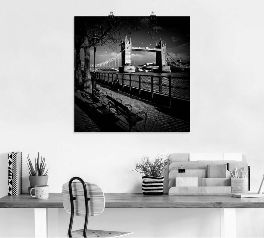 Artland Artprint Londen Aan de oever van de Theems als artprint op linnen poster in verschillende formaten maten - Foto 4