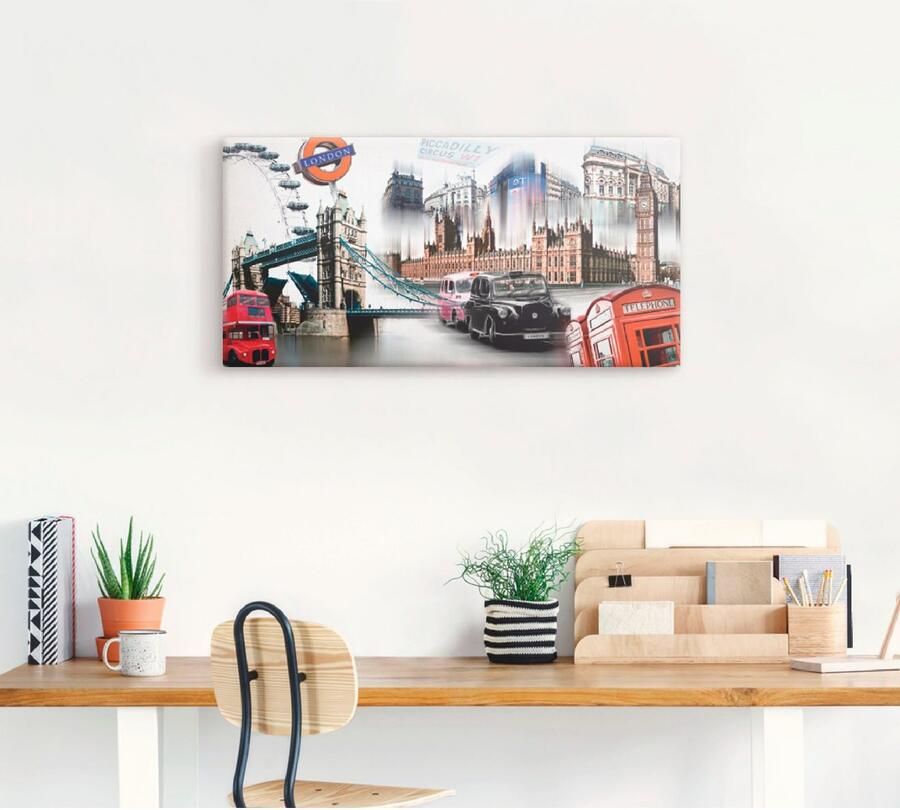 Artland Artprint Londen Skyline collage IV als artprint op linnen poster muursticker in verschillende maten - Foto 4