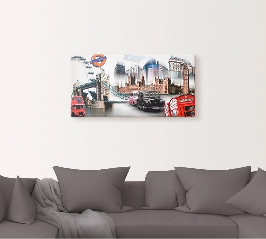 Artland Artprint Londen Skyline collage IV als artprint op linnen poster muursticker in verschillende maten - Foto 5