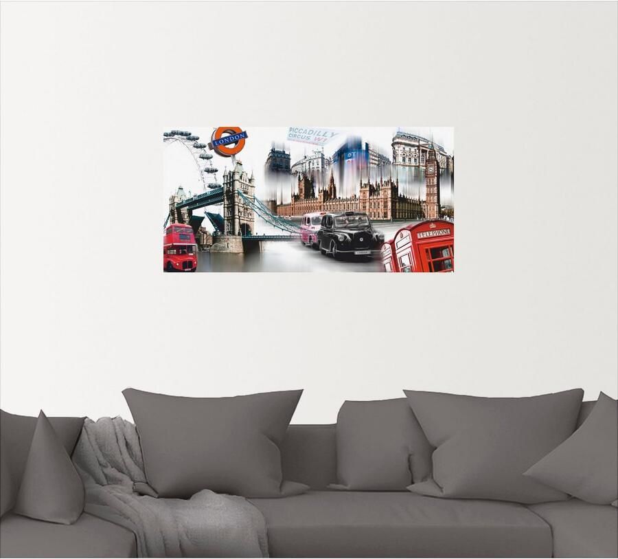 Artland Artprint Londen Skyline collage IV als artprint op linnen poster muursticker in verschillende maten - Foto 5