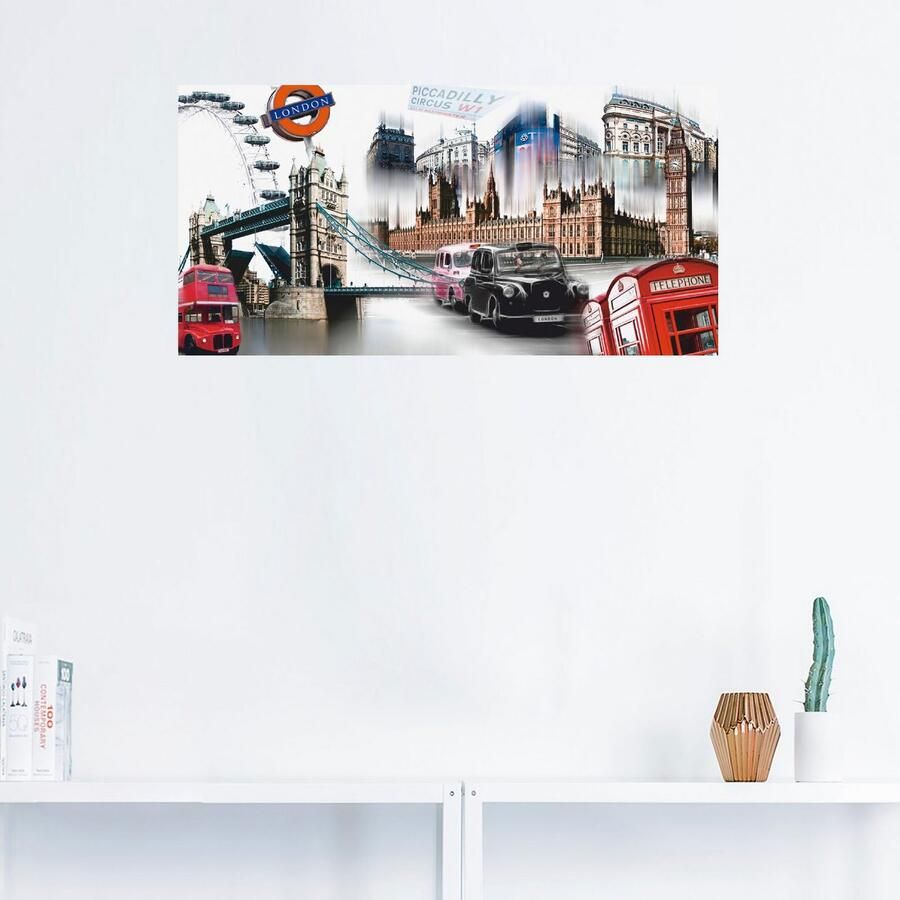 Artland Artprint Londen Skyline collage IV als artprint op linnen poster muursticker in verschillende maten - Foto 2