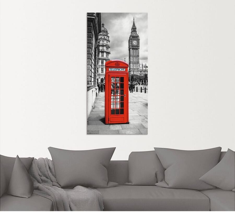 Artland Artprint Londen Telefooncel als artprint van aluminium artprint voor buiten artprint op linnen in verschillende maten - Foto 5