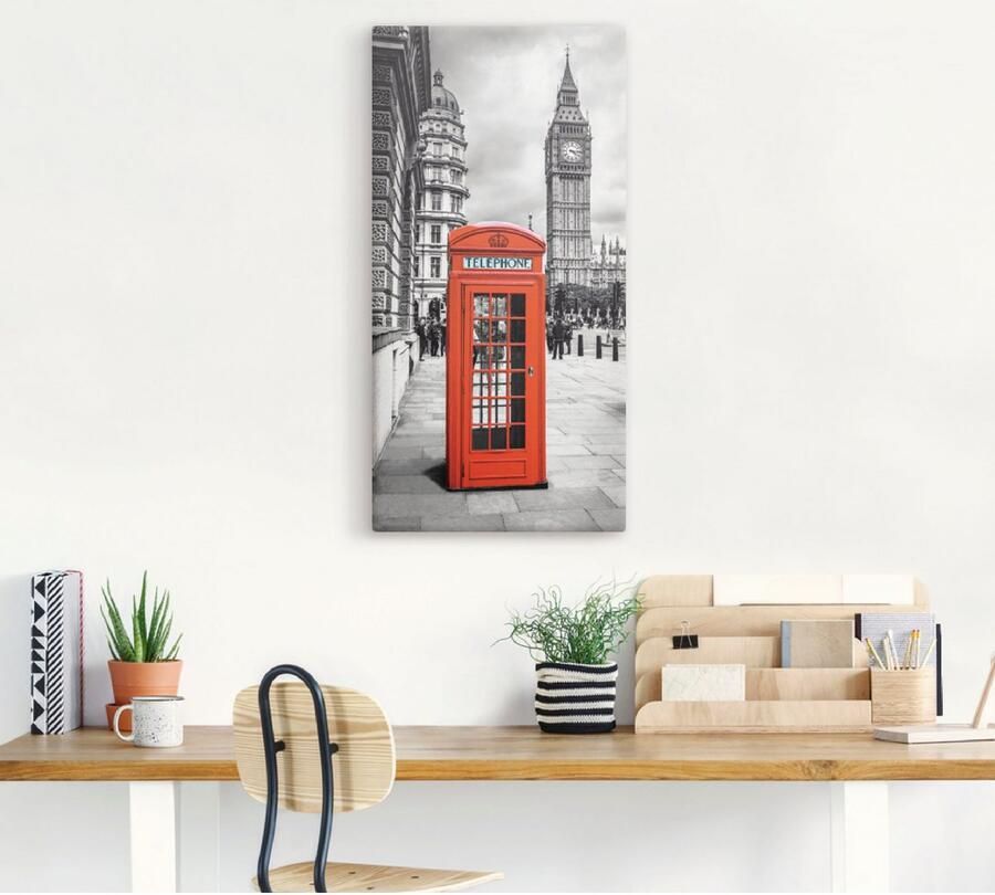 Artland Artprint Londen Telefooncel als artprint van aluminium artprint voor buiten artprint op linnen in verschillende maten - Foto 3