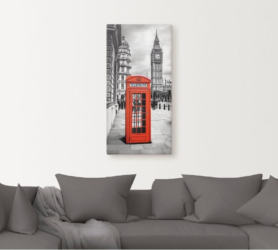 Artland Artprint Londen Telefooncel als artprint van aluminium artprint voor buiten artprint op linnen in verschillende maten - Foto 4