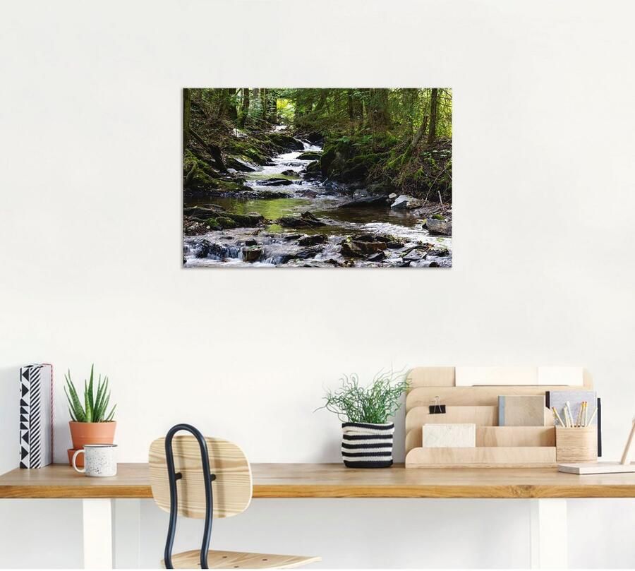 Artland Artprint Loop van de beek in het bos als artprint van aluminium artprint voor buiten artprint op linnen poster muursticker - Foto 4