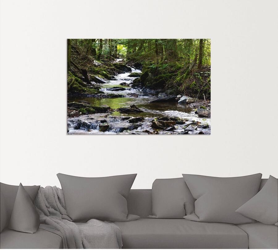 Artland Artprint Loop van de beek in het bos als artprint van aluminium artprint voor buiten artprint op linnen poster muursticker - Foto 5