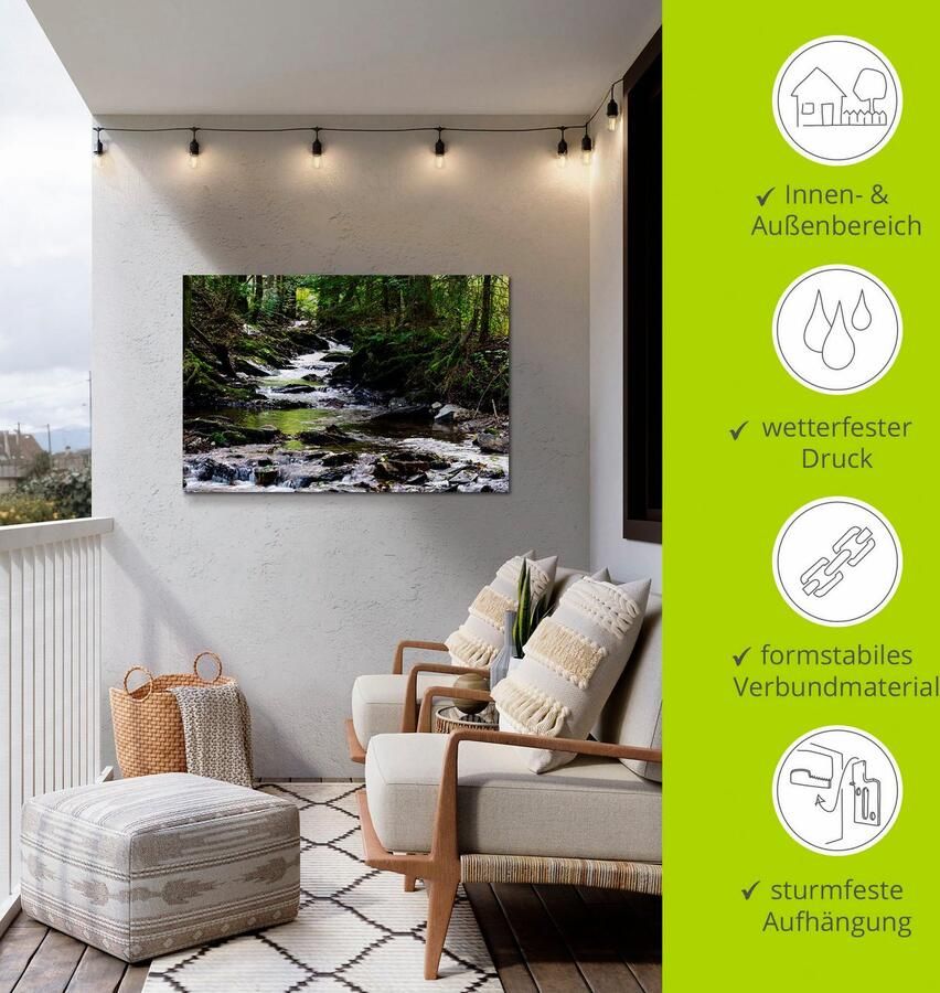 Artland Artprint Loop van de beek in het bos als artprint van aluminium artprint voor buiten artprint op linnen poster muursticker - Foto 3