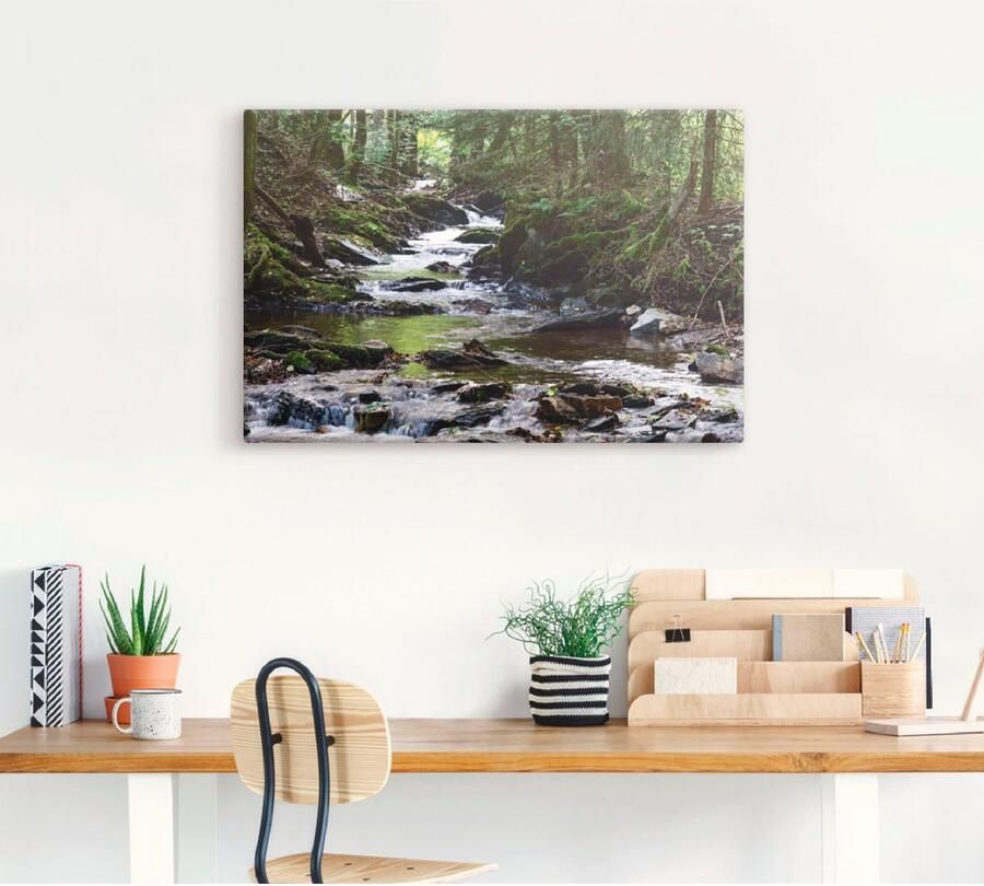 Artland Artprint Loop van de beek in het bos als artprint van aluminium artprint voor buiten artprint op linnen poster muursticker - Foto 3