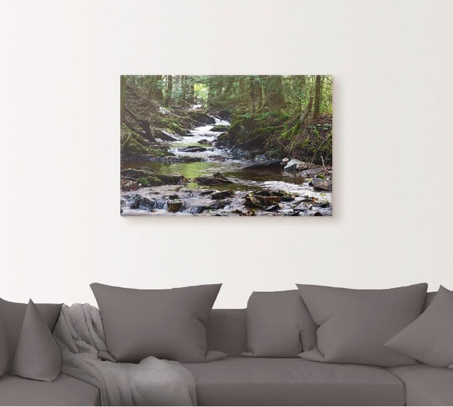 Artland Artprint Loop van de beek in het bos als artprint van aluminium artprint voor buiten artprint op linnen poster muursticker - Foto 4
