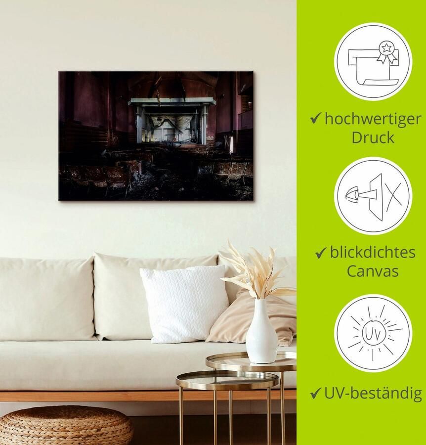 Artland Artprint Lost Place bioscoop verlaten plaatsen als artprint van aluminium artprint voor buiten artprint op linnen poster in verschillende maten. maten - Foto 3