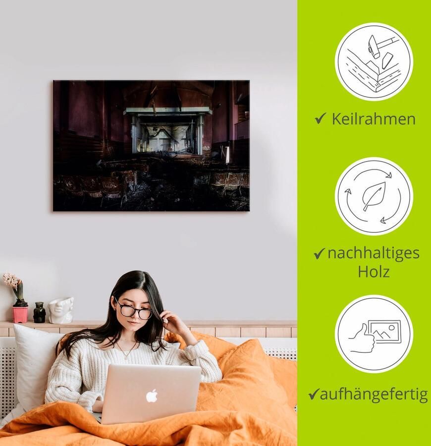 Artland Artprint Lost Place bioscoop verlaten plaatsen als artprint van aluminium artprint voor buiten artprint op linnen poster in verschillende maten. maten - Foto 2