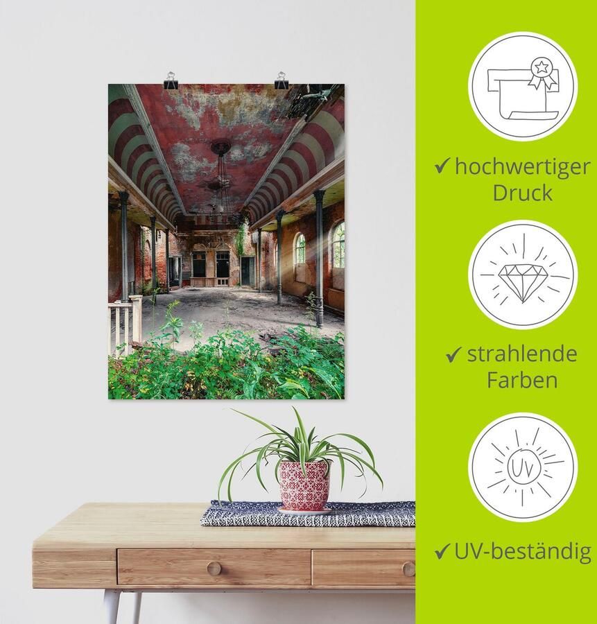 Artland Artprint Lost Place danszaal balzaal als artprint van aluminium artprint voor buiten artprint op linnen poster in verschillende maten. maten - Foto 4