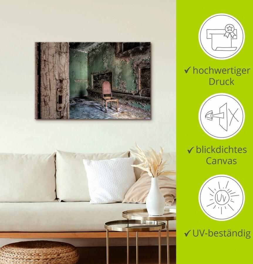 Artland Artprint Lost Place eenzame stoel als artprint van aluminium artprint voor buiten artprint op linnen poster muursticker - Foto 2