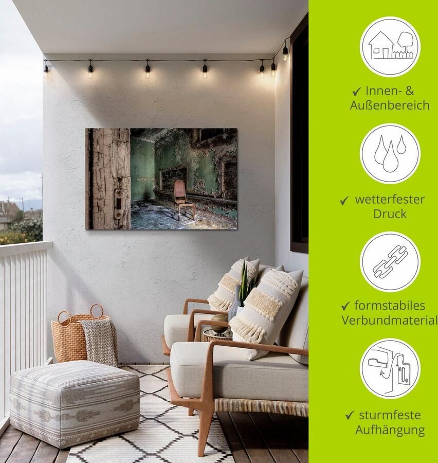 Artland Artprint Lost Place eenzame stoel als artprint van aluminium artprint voor buiten artprint op linnen poster muursticker - Foto 3