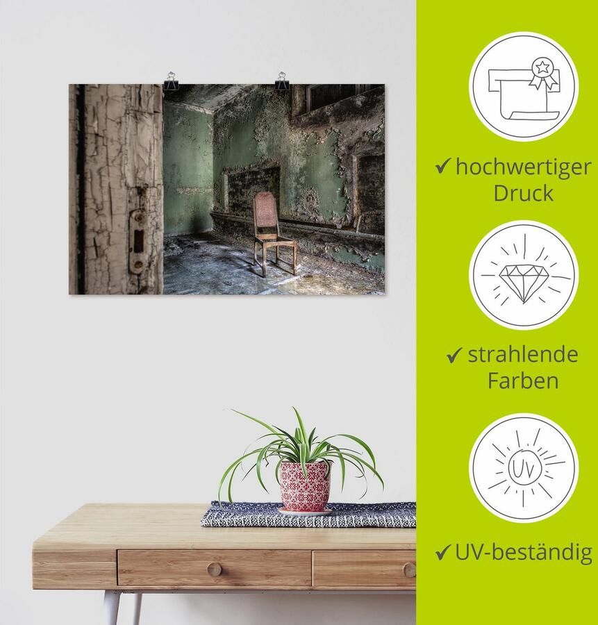 Artland Artprint Lost Place eenzame stoel als artprint van aluminium artprint voor buiten artprint op linnen poster muursticker - Foto 3
