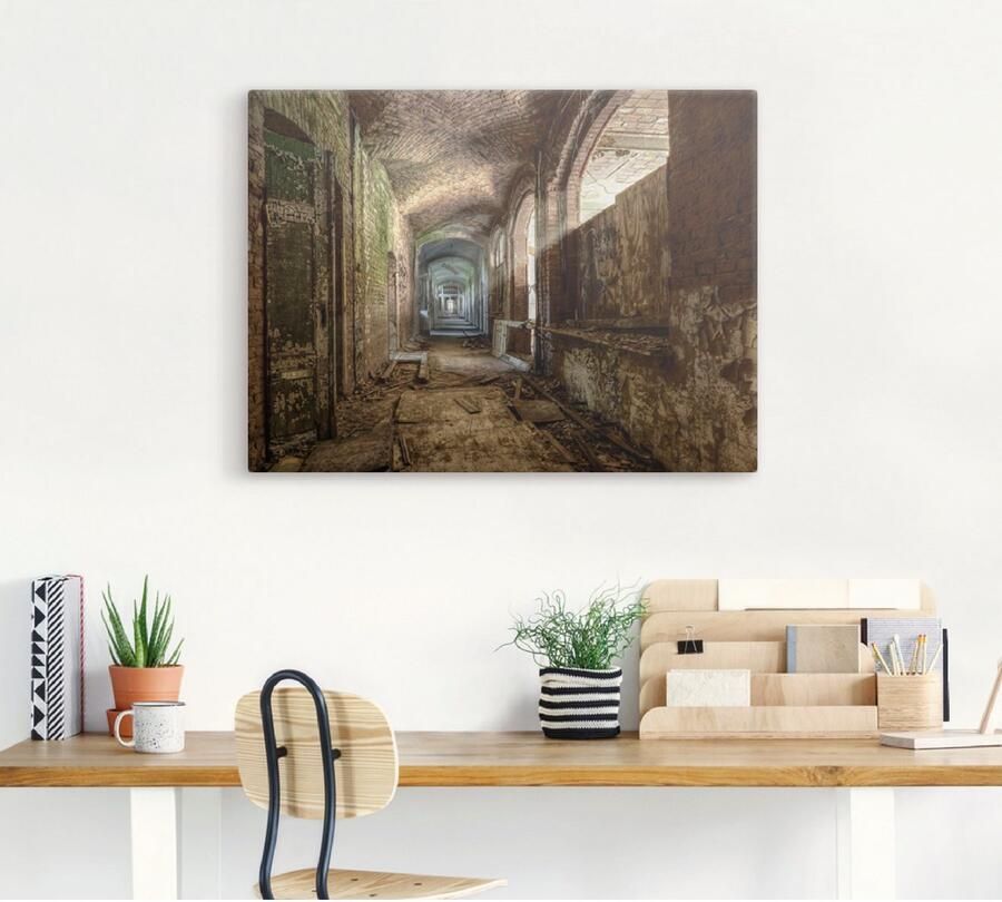 Artland Artprint Lost Place naargeestige gang als artprint op linnen poster in verschillende formaten maten - Foto 5