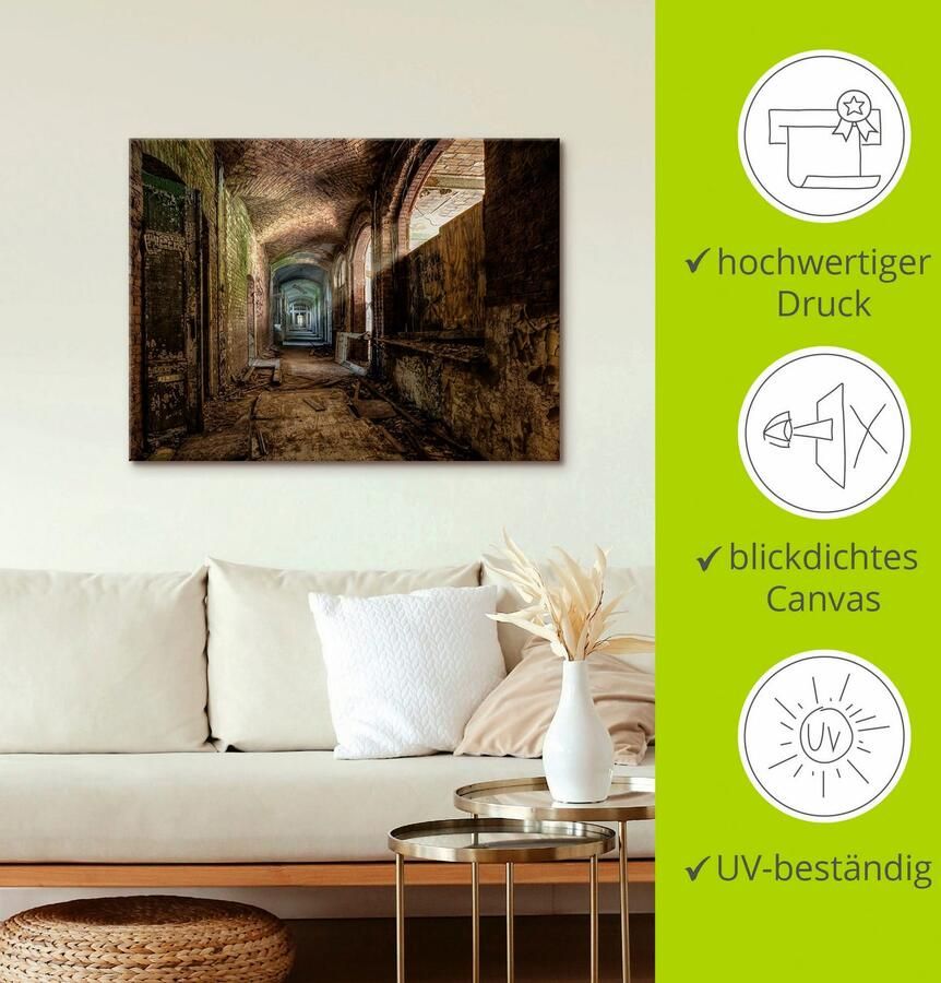 Artland Artprint Lost Place naargeestige gang als artprint op linnen poster in verschillende formaten maten - Foto 3