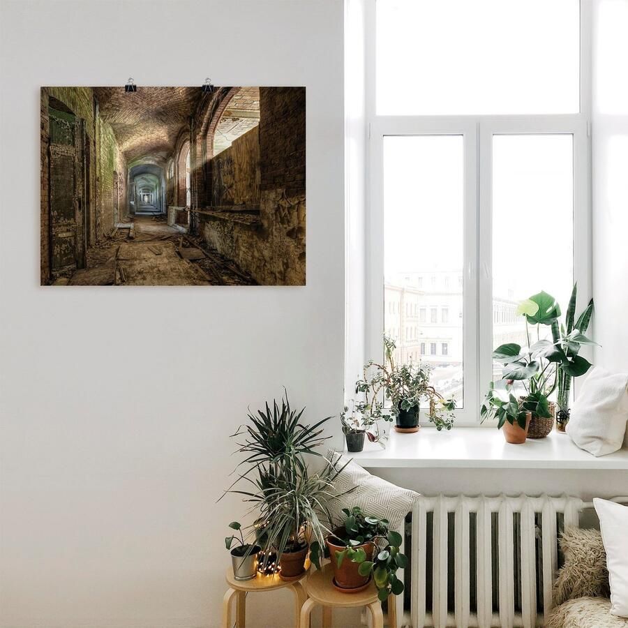 Artland Artprint Lost Place naargeestige gang als artprint op linnen poster in verschillende formaten maten - Foto 2