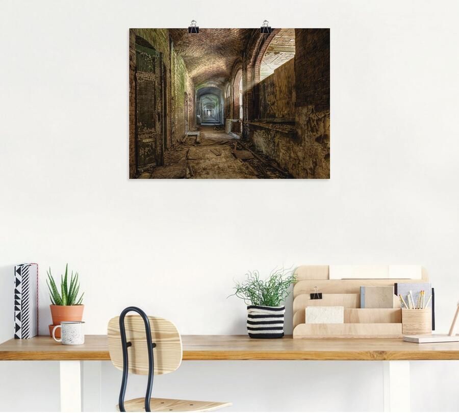 Artland Artprint Lost Place naargeestige gang als artprint op linnen poster in verschillende formaten maten - Foto 6