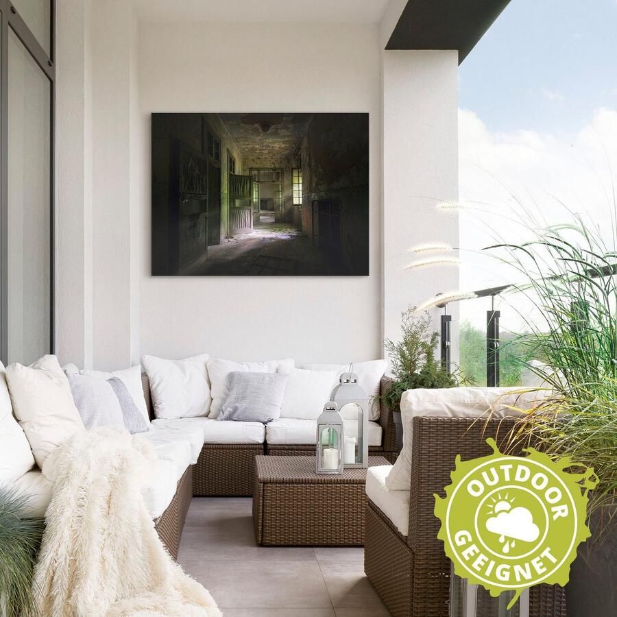 Artland Artprint Lost Place naargeestige hal deuren gang als artprint van aluminium artprint voor buiten artprint op linnen poster in verschillende maten. maten