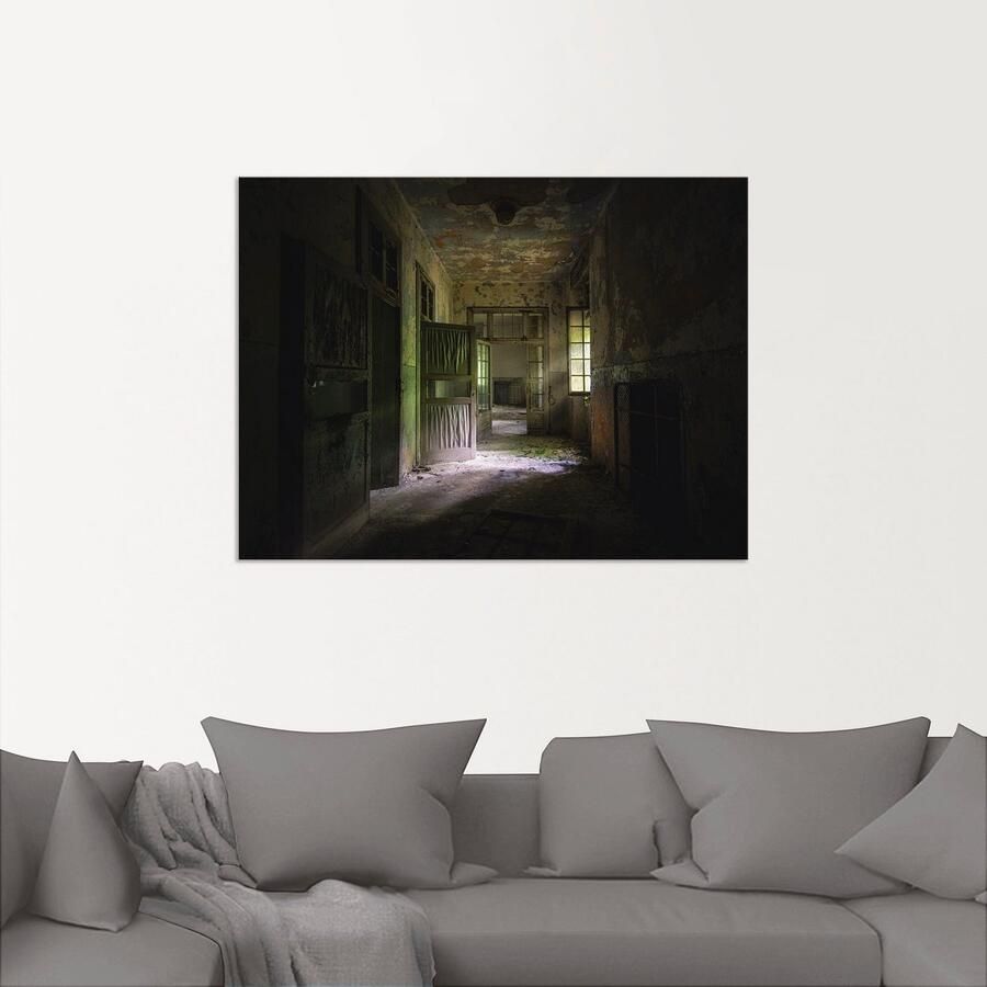 Artland Artprint Lost Place naargeestige hal deuren gang als artprint van aluminium artprint voor buiten artprint op linnen poster in verschillende maten. maten - Foto 2