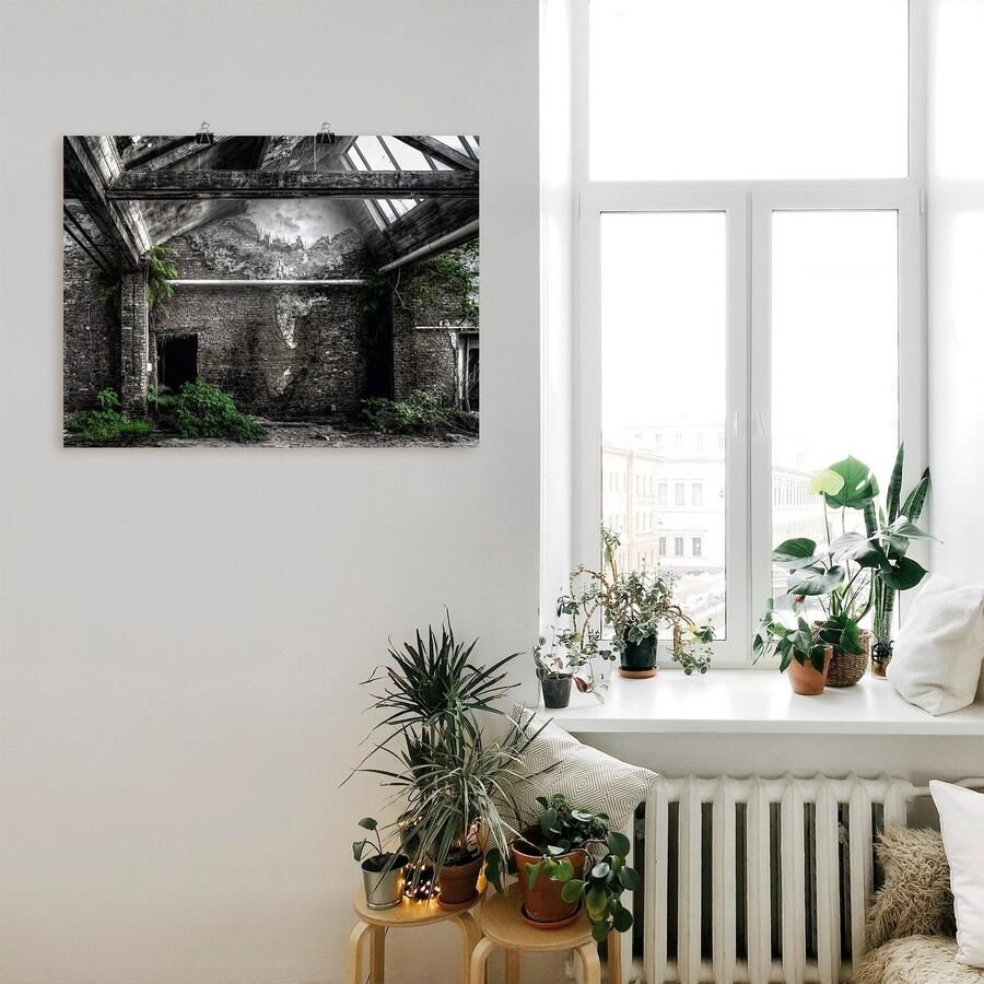 Artland Artprint Lost Place oude fabriek als artprint van aluminium artprint voor buiten poster in diverse formaten
