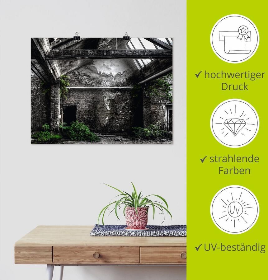 Artland Artprint Lost Place oude fabriek als artprint van aluminium artprint voor buiten poster in diverse formaten - Foto 3