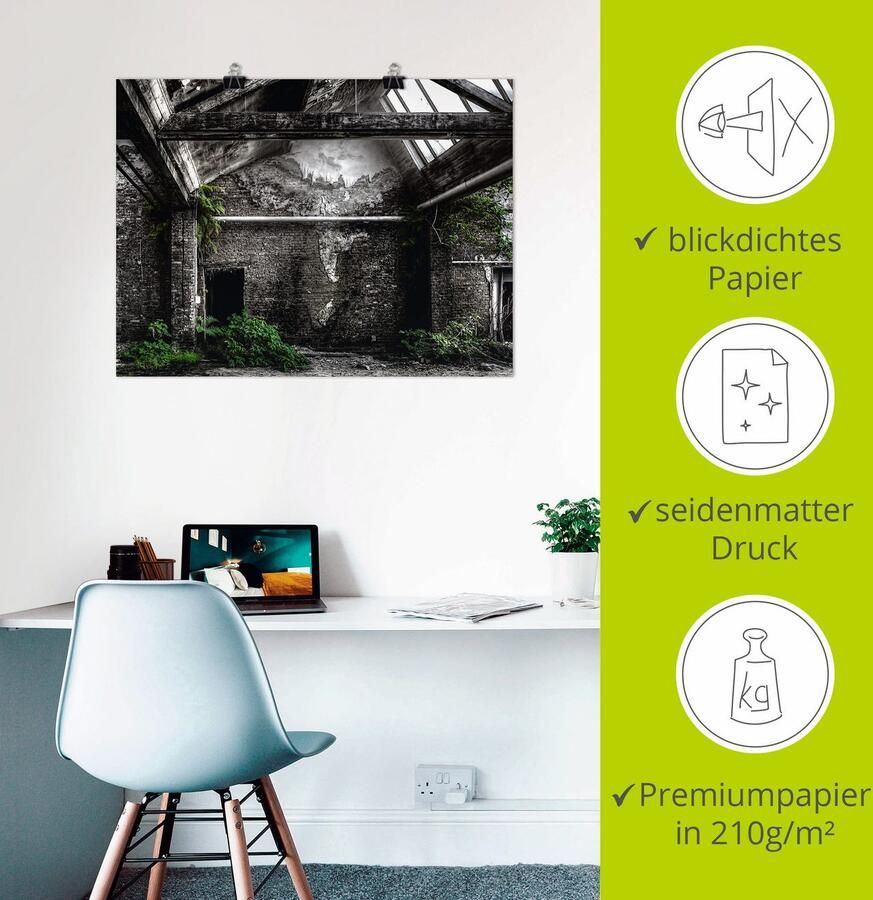 Artland Artprint Lost Place oude fabriek als artprint van aluminium artprint voor buiten poster in diverse formaten - Foto 2