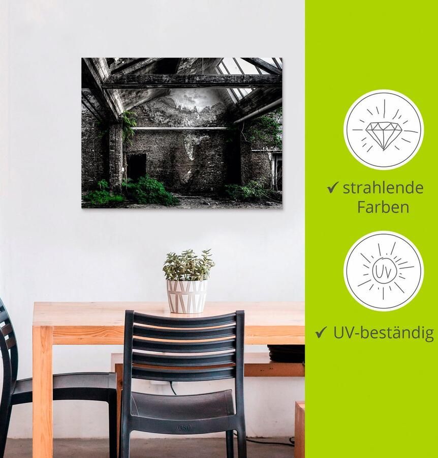 Artland Artprint Lost Place oude fabriek als artprint van aluminium artprint voor buiten poster in diverse formaten - Foto 2