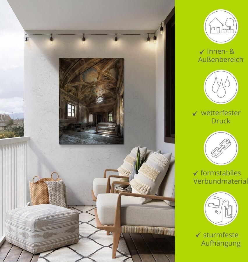 Artland Artprint Lost Place oude kerk architectuur als artprint van aluminium artprint voor buiten artprint op linnen in verschillende maten - Foto 5