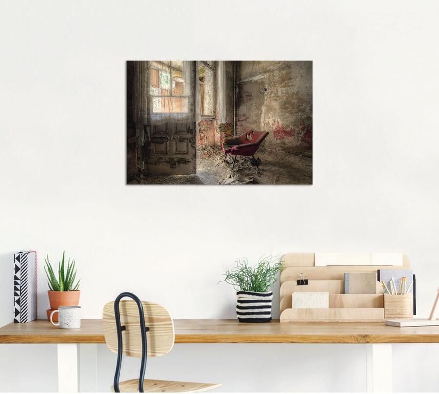 Artland Artprint Lost Place rode fauteuil I als artprint van aluminium artprint voor buiten artprint op linnen poster muursticker - Foto 6