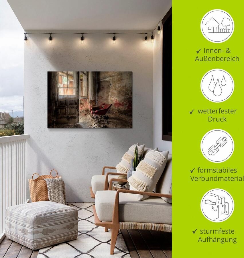 Artland Artprint Lost Place rode fauteuil I als artprint van aluminium artprint voor buiten artprint op linnen poster muursticker - Foto 4