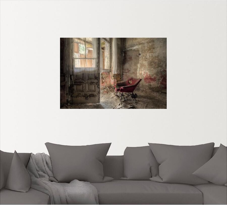 Artland Artprint Lost Place rode fauteuil I als artprint van aluminium artprint voor buiten artprint op linnen poster muursticker - Foto 4