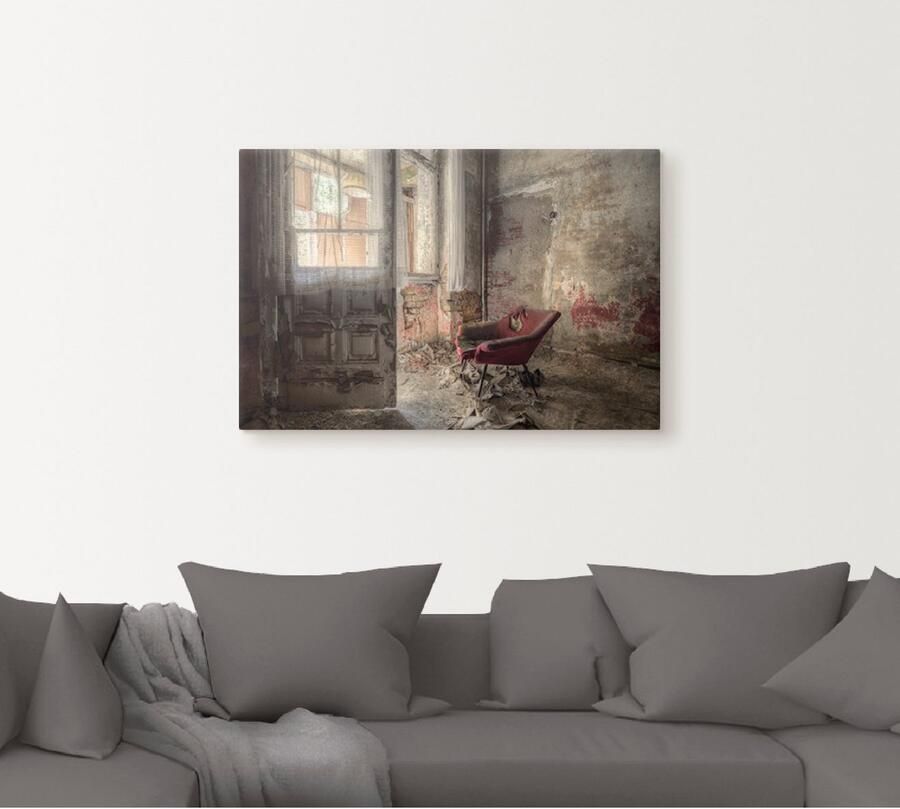 Artland Artprint Lost Place rode fauteuil I als artprint van aluminium artprint voor buiten artprint op linnen poster muursticker - Foto 5