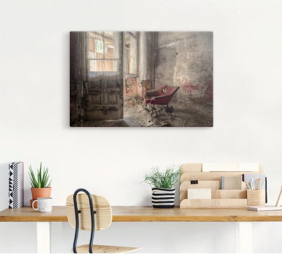 Artland Artprint Lost Place rode fauteuil I als artprint van aluminium artprint voor buiten artprint op linnen poster muursticker - Foto 4