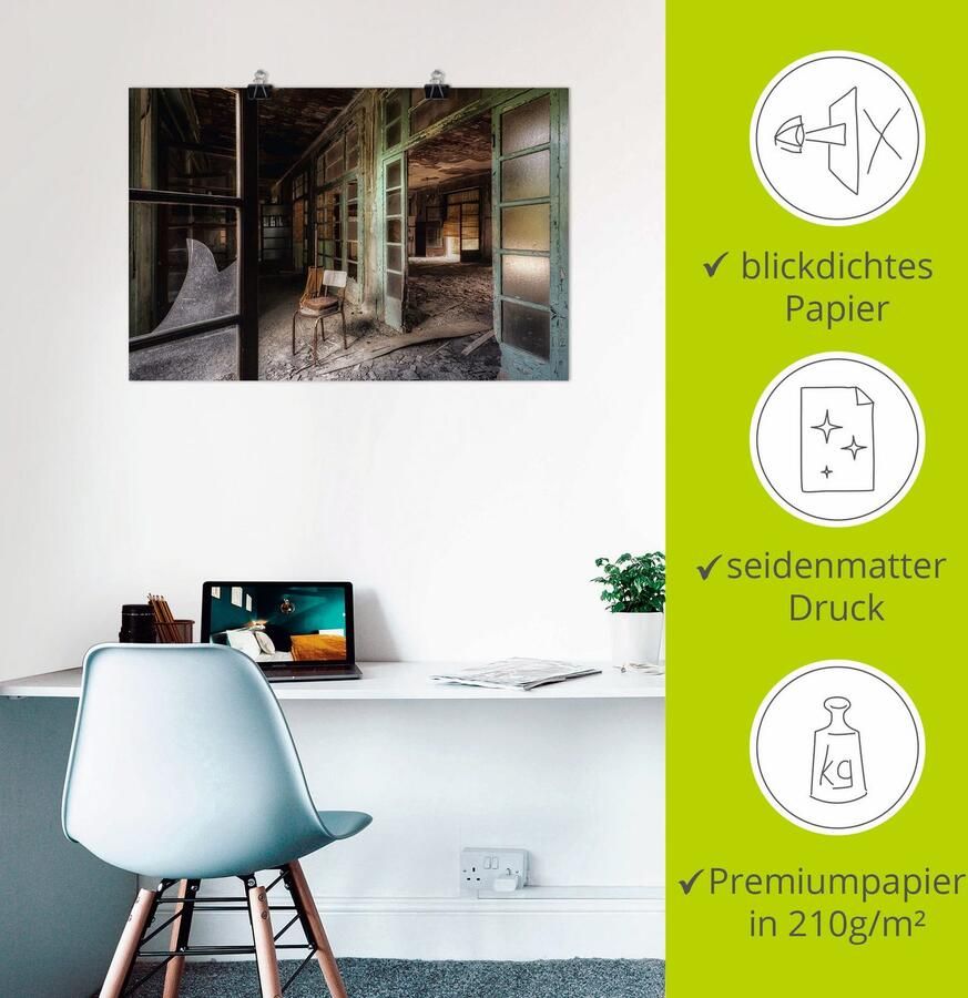 Artland Artprint Lost Place stoel verlaten plaatsen als artprint van aluminium artprint voor buiten artprint op linnen poster in verschillende maten. maten - Foto 2