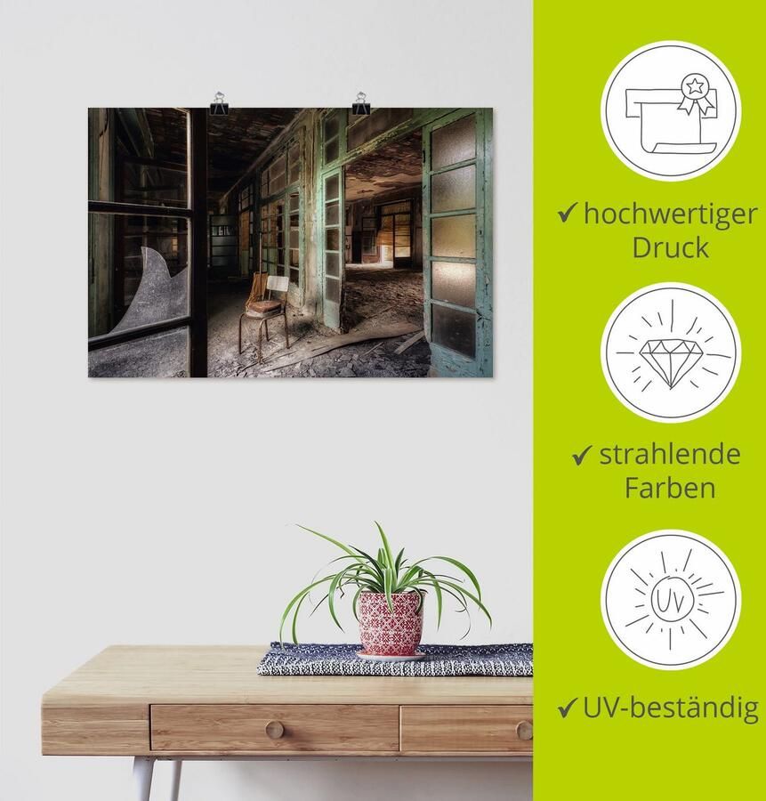 Artland Artprint Lost Place stoel verlaten plaatsen als artprint van aluminium artprint voor buiten artprint op linnen poster in verschillende maten. maten - Foto 3