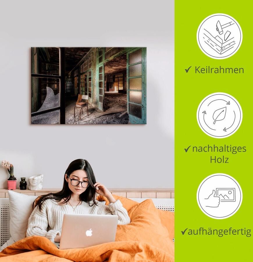 Artland Artprint Lost Place stoel verlaten plaatsen als artprint van aluminium artprint voor buiten artprint op linnen poster in verschillende maten. maten