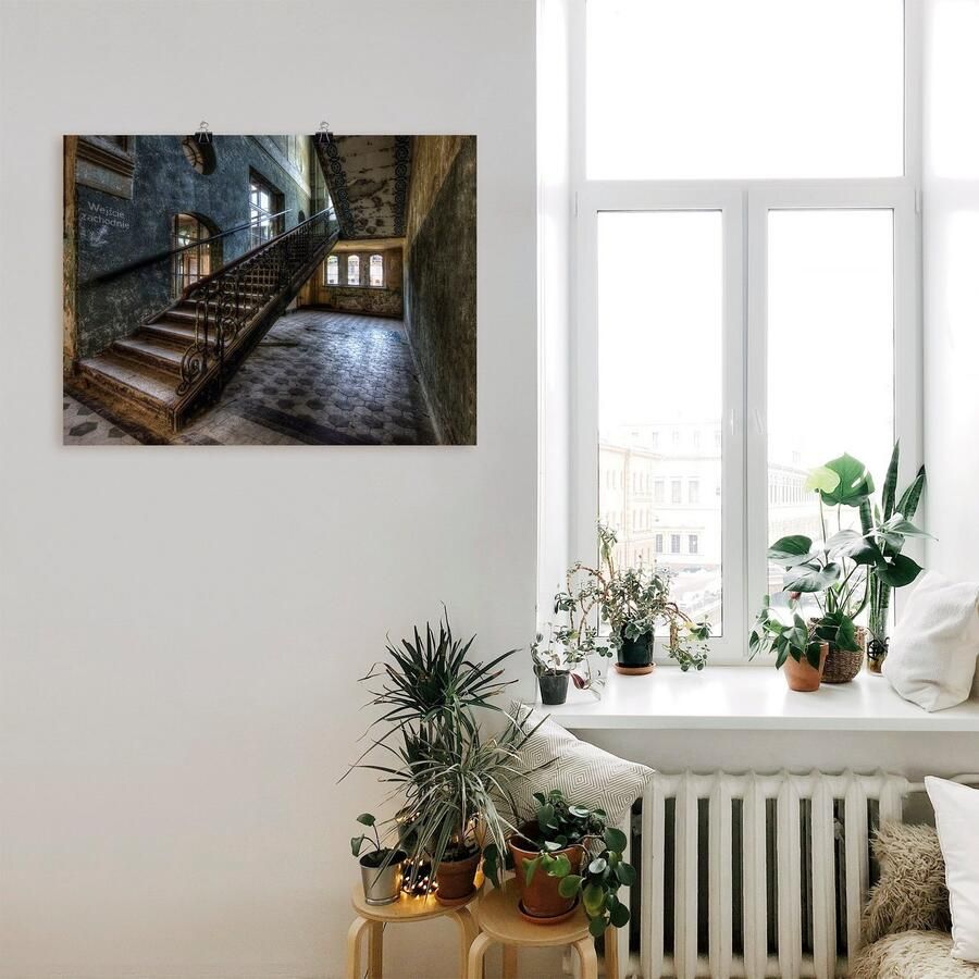 Artland Artprint Lost Place trappen als artprint op linnen poster in verschillende formaten maten - Foto 2