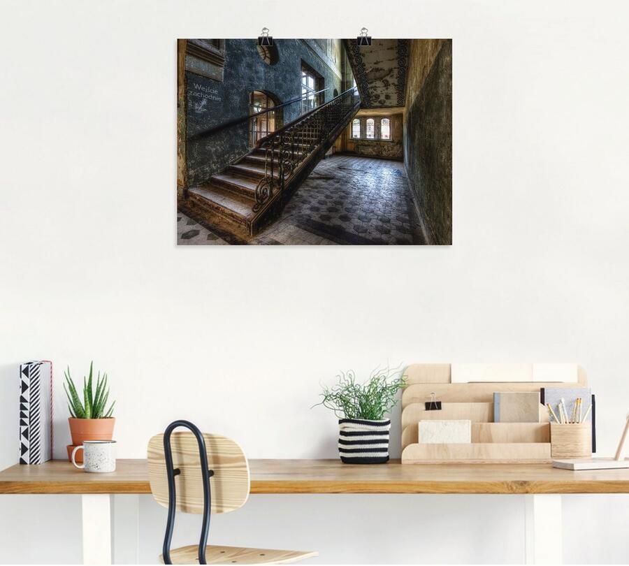 Artland Artprint Lost Place trappen als artprint op linnen poster in verschillende formaten maten - Foto 5