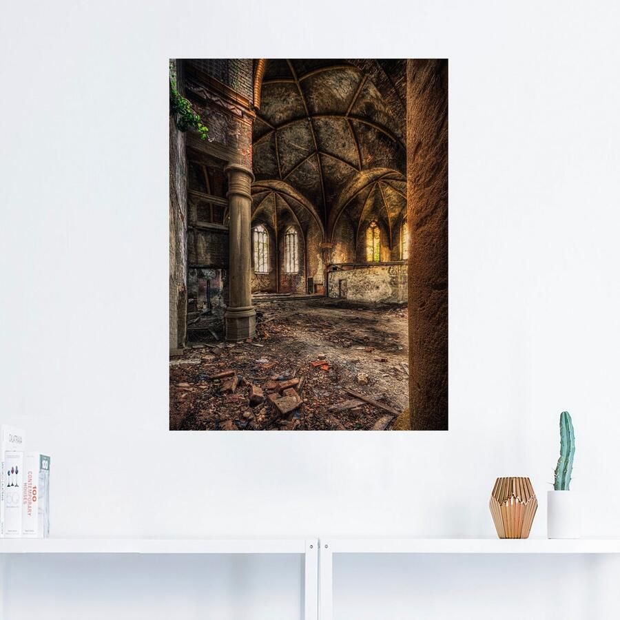 Artland Artprint Lost Place verlaten kerk II als artprint op linnen muursticker in verschillende maten